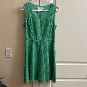 Max Studio Green Eyelet Mini Dress